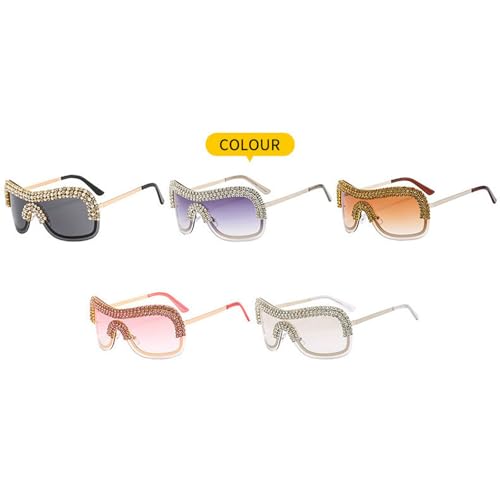 COTIA Luxury Diamond Chain Oversized Y2k Sunglasses Women Metal Rimless Square Vintage Rhinestones Punk Sun Glasses3