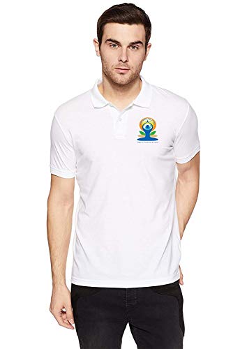 cottontee Men's Yoga Day White Polo T-Shirt for Men and Women| Dryfit Sports Fabric Polo T-Shirt White Polyster t-Shirts Men and Women-picture-55