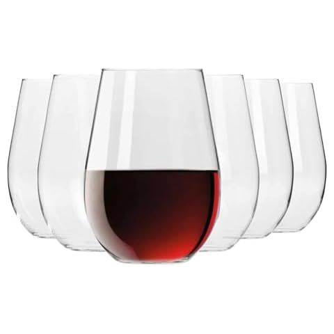 Krosno Stemless Wine Glasses for Red or White Wine, Set of 6, 19.6 oz, Harmony Collection, Perfect for a Veriety of Drinks, Made in Europe Cover