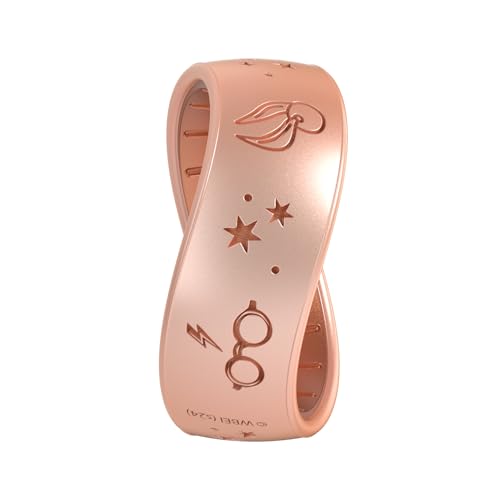 Enso Rings Wizarding World of Harry Potter Collection Dualtone Silicone Ring - Comfortable and Flexible Design - 7.99mm Wide, 2.18mm Thick - Harry Potter Glasses - Rose Gold/Copper - Size 73