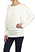 Basic Solid Knit Dolman Sleeve Tunic Top (SMALL, WHITE)