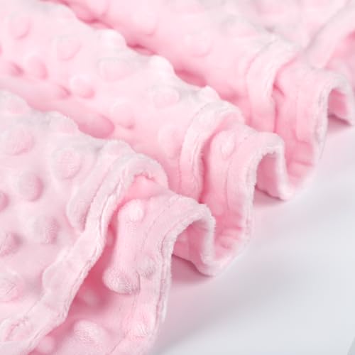 Image of SWESEN Baby Blanket for Girls, Soft Crib Blanket 30 x 40 Inch, Newborn Blankets for Nursery, Stroller, Toddler Bed, Carseat, Double Layer, Pink