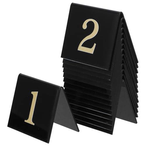 Veemoon Marcadores de Escena del Crimen Acrílicos Forma de V Doble Cara Números 1-15 Fondo Negro Letras Doradas Juego de 15 Piezas para Decoración y Señalización Fiestas de Detectives