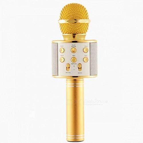 Woos Wireless Handheld Bluetooth Mic with Speaker (Gold) Amazon.in