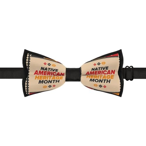 GoasNei Native American Heritage Month Indigenous Pride Bow Tie for Men Adjustable Necktie Funny Tie Neck Ties for Weddings Party