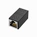 Ethernet RJ45 Adapter - Shielded in-Line Coupler for Cat7/Cat6/Cat5e/cat5 Ethernet Cable Extender Connector - Female to Female, Black - 2 Pack