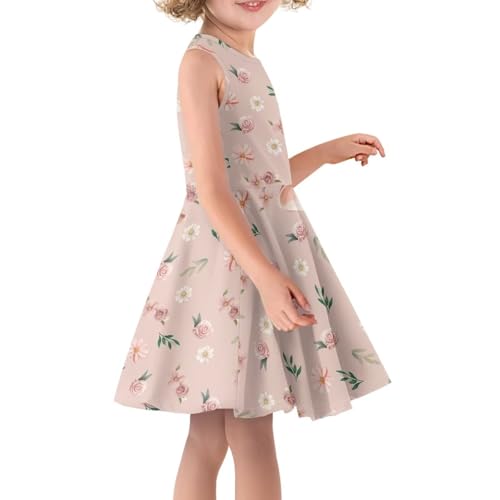 Girl Easter Dresses Crew Neck Sleeveless Dresses for Girls Summer Clothes 3-162