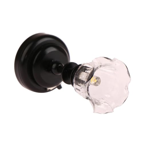 現実的な 1/12 ドールハウス照明アクセサリーミニチュアシャンデリアクリアフラワーシェード黒ベースモデルシーンの装飾ドールハウス家具