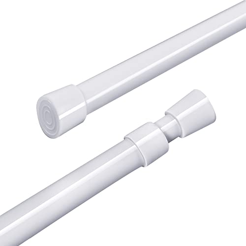 Extendable Shower Curtain Tension Rod (80-140CM),Stainless Steel Telescopic Curtain Rail, Super Spring Pull Rod,Non-Slip, Never Rust, Never Collapse,No Drilling,for Bathroom,Kitchen, Garderobe