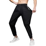 [Zronlion] メンズ スポーツパンツ 9分丈 夏服 スポーツウェア ジムスポーツ 吸汗速乾 伸縮性 接触冷感 トレーニングパンツ ジム スポーツ 大きいサイズ 調整紐 ズボン black L