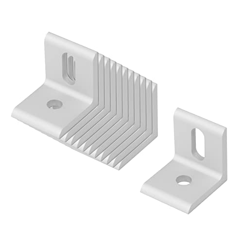 TSSS 12 Stück Eckwinkel aus Aluminium Profil, Befestigungsmaterial Aluprofil 30x30 Bauwinkel für Strebenprofile