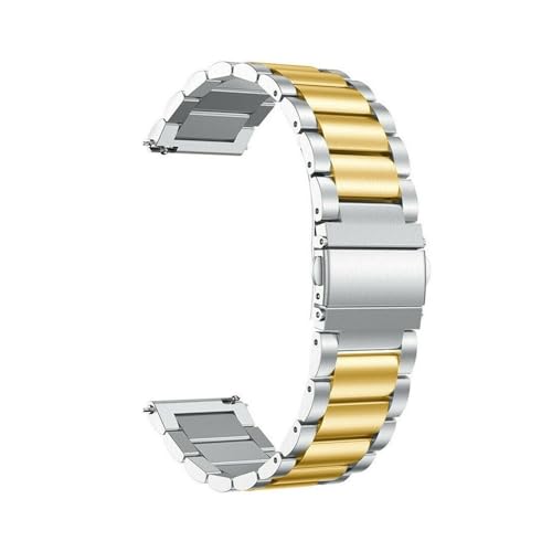 [MEVMEVGNLN] Fit For Huami �Ή� �X�`�[���o���h For Amazfit GTR 47mm Pace Stratos Bip 5 �E�H�b�`�u���X���b�g �X�g���b�v���[�v For 4 3 Pro 2 2e(Silver-Gold,F