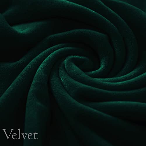 Image of HOKIPO 200 GSM Premium Velvet Sofa Cover 2 Seater Fully Covered, Hunter Green (AR-4737-HGR)