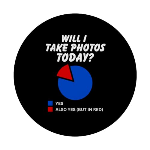 Will I take photos Today? Sarcastic Pie Chart Photographer PopSockets Swappable PopGrip, Black - Image 3