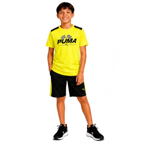 Image of PUMA Boys Active Shorts Set - 2 Piece Dry Fit T-Shirt and Performance Gym Shorts - Activewear Clothing Set for Boys (4-16)