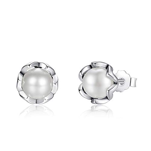 Boucles d'oreilles Argent Sterling 925 Anti-Allergie aux Perles d'eau Douce