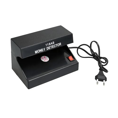 CFWWSAQ Medidor UV, Detector de Billetes Falsos con luz Ultravioleta, práctico, Color Negro, 183 x 82 x 90 mm.