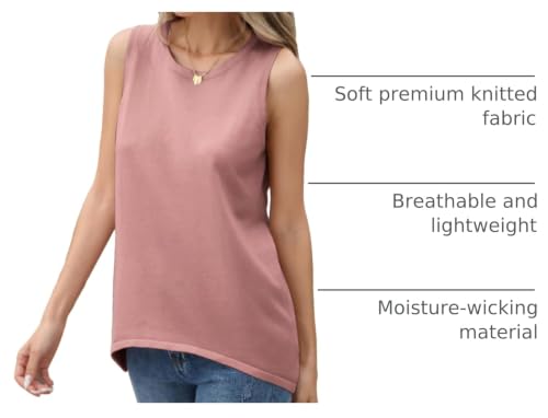 Image of Zeagoo Womens Sleeveless Sweater Vest Crewneck Knit Loose Sweater Tank Tops Lightweight Shirts Blouses 2026
