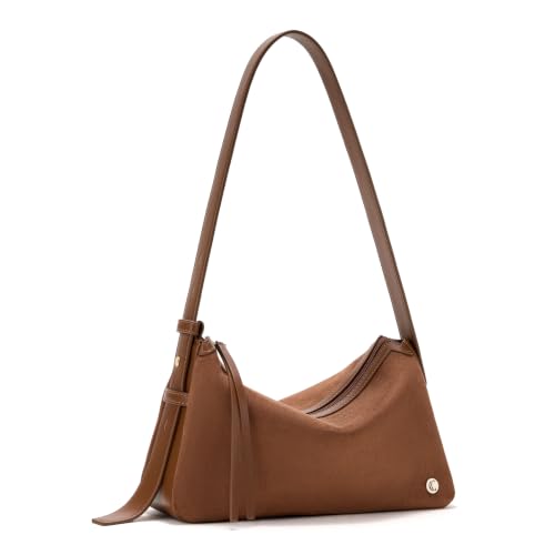Image of CLUCI Suede Purses for Women, Cute Shoulder Bag, Soft Hobo Handbag