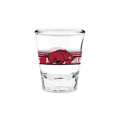 Rico Industries NCAA Arkansas Razorbacks Standard 1.7oz Shot Glass Durable Barware for Game Day & Home Bars