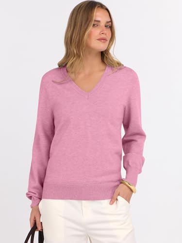 Image of ANRABESS Women's Long Sleeve V Neck Basic Sweaters | Classic Pullover Tops,Soft Loose,Business Casual Work,Travel Vacation,All Day Wear,Fall Spring Outfits,Winter Layer Clothing