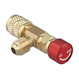 Honseadek AC Ladesicherheitsventil R410a R22 Kältemittel oben Drehventil Klimaanlage Fülladapter Messing HVAC Service Port Anschluss auslaufsicheres Werkzeug (R410-R410)