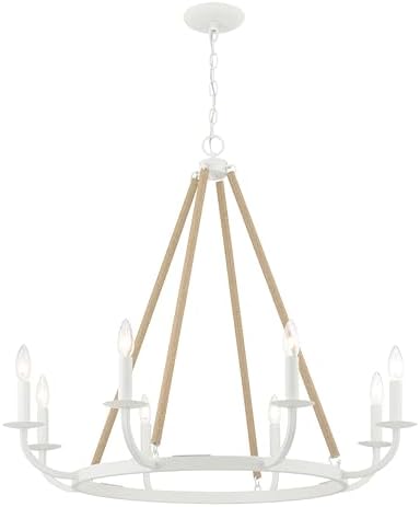 Minka Lavery 2128-655 Lanton Chandelier, 8-Light, 480 Total Watts, 34-in H x 30-in W, Sand White