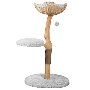 Wooden Cat Tree Tower, Modern Single Branch Cat Condo, Wood Cat Tree, Cat Climbing, Furniture for Cat, Cat Lover Gift, Cat Furniture,Cat Gift by MAU LIFESTYLE (Bullet Gray)