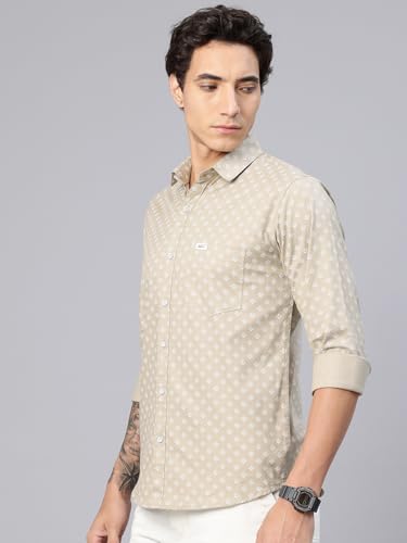 Image of Majestic Man Custom Abstract Printed Pure Cotton Slim Fit Casual Shirt