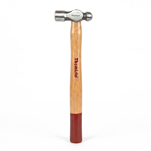 Image of Themisto TH-T34 200g Forged Steel Head Ball Peen Hammer with Seasoned Wooden Handle | Strong Non-Slip Grip | Ideal for Home DIY and Professional Use