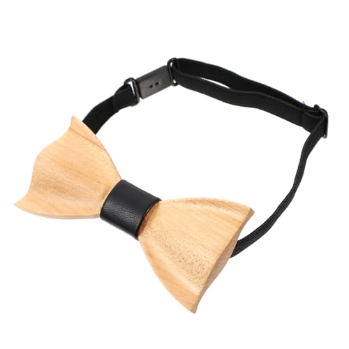 Festival Suit Decor Bow Tie for Boys Wooden Design Bowknot Tie for Formal Events