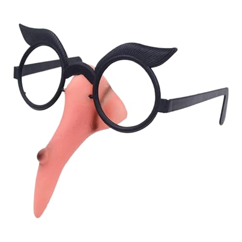 Genérico Nariz Falsa Halloween - Gafas sin Lentes de Bruja de Halloween con Nariz Larga,Gafas Y Accesorios De Para Carnaval Cumpleaños Disfraces Y Representaciones Navideñas