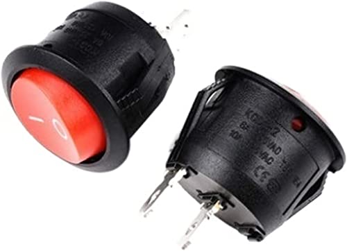 Interrupteur à bascule rond SPST ON-OFF noir pour alimentation 20mm de panneau en lot de 5 pièces
