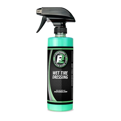 ExoForma Wet Tire Dressing Spray – Extremely High Shine Tire Dressing for That Wet Look – No Sling, Non-Greasy Silicone Formula with UV Protection – Easy to Apply, Minimal Cure Time – 16 fl oz