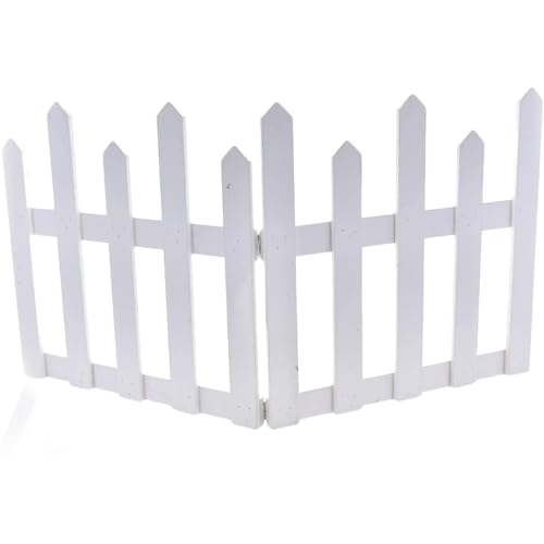 Steccato Natalizio in Legno Recinzione Albero di Natale Picchetto, BIANCA con Effetto Naturale, Staccionata Natalizia con chiusura, pieghevole, Recinzione da giardino (30 cm - lunghezza 120 cm)