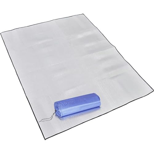 Aluminum Camping Mat for Reflecting Heat, Foam Foil Blanket for Camping, Foam Pad Insulating Foil Mat Sleeping Tent Pad Thermal, Silver, 200 x 150 cm