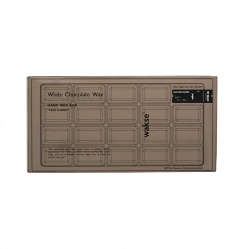 wakse Milk Chocolate Hard Wax Bar, 8 oz, For Face and Body Hair Removal, White Chocolate Scented, Stripless