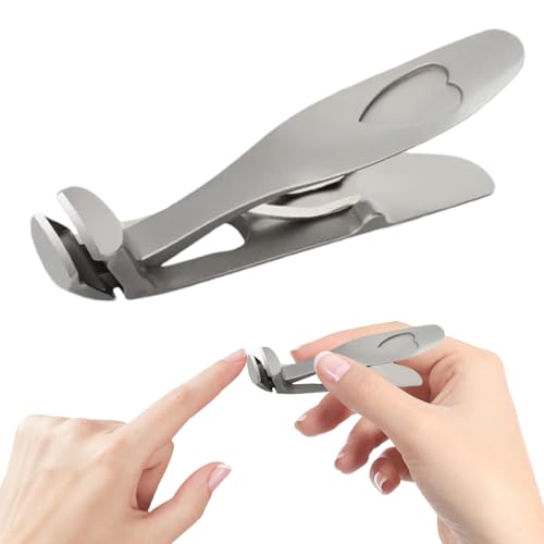 斜めの爪切り, シニア足の爪切り - 角度付きヘッド付き大型爪切り, 飛沫防止爪切り、広い開口部の爪切り、大人用の広顎足爪切り 高齢者用爪切り斜めヘッド爪切り大型爪切り爪飛び散り防止爪切り広顎爪切り足の爪用爪切り成人用爪切り角度付き爪切り使いやすい爪切り安