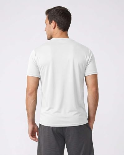 Image of Real Essentials 5 Pack: Men's Mesh Performance Quick Dry Tech Stretch Ultra-Soft Breathable Short Sleeve Crew Active T-Shirt | Available In Big & Tall, Moisture Wicking, Quick Dry, Cooling, Summer, Casual, Basketball, Tennis, Hiking, Yoga, Tops