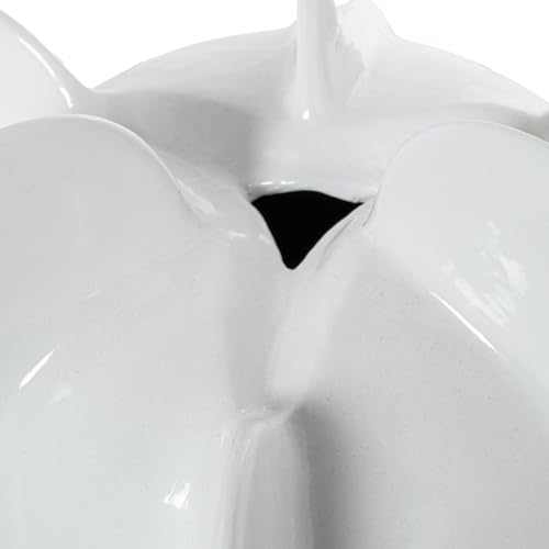 Vase de table en céramique blanc brillant cube 30x30x30