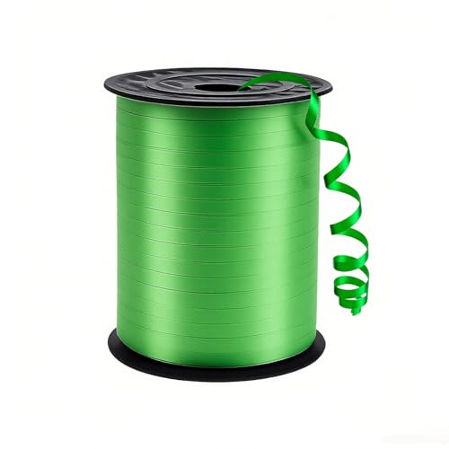 Premium Green Curling Ribbon 1/5 Wide x 500 Yards Green Ribbon for Gift Wrapping Party Decoration Balloon String Ribbons for Florist Flower
