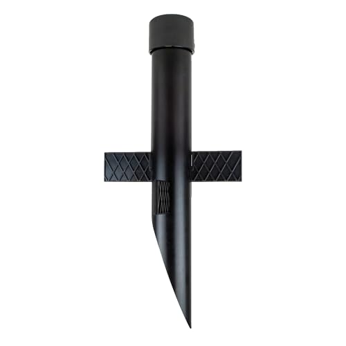 Newhouse Lighting MPOST17 2.5-Inch Outdoor Mounting Post with Cap and Stabilizing Wings for Landscape Flood Lights, Black, 17.63