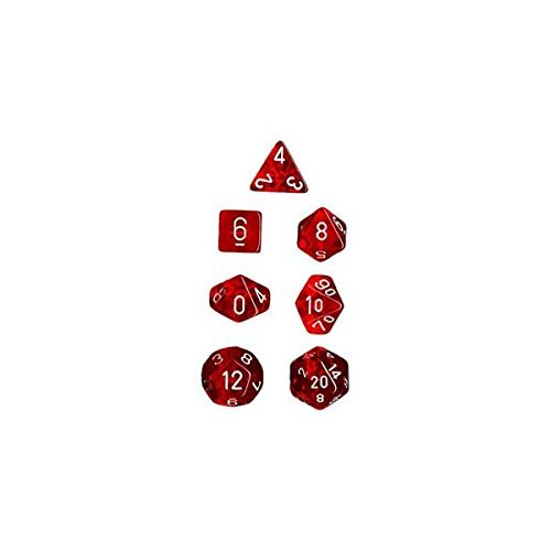 CHESSEX TRPG dice / dice Translucent Polyhedral (polyhedron) Red w / white 7 piece set (japan import)