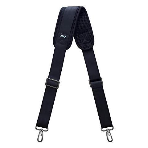 ZINZ Shoulder Strap, 57'' Padded Adjustable Shoulder Bag Straps Replacement for Bags with D-ring (Black, 001) Cover