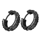 Ipetboom Pendientes Aro Huggie Negros para Hombres y Mujeres Diseño Hip Hop Elegante Accesorio Unisex para Fiestas y Diario Moda