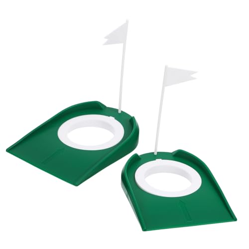 BESPORTBLE 2pcs Golf Putting Cup Flags Indoor Golf Training Aid for Accurate Shots Sturdy Material Easy to Use Vibrant Colors