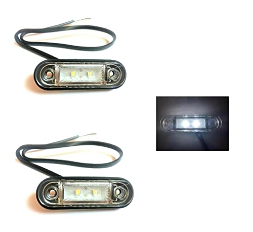 MelTruck® Lot de 2 feux de gabarit LED blancs 85 x 27 x 19 mm 12 V 24 V E9 remorques Cover