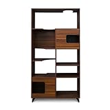 4 Cats & Dogs Clifford Cat Tree Bookshelf – Modern Pet Condo with Climbable Shelves, Multi-Level Tower, Indoor Dog Furniture, Space-Saving Bookshelf & Pet Nooks, 69”H x 36”L x 15”D (Walnut)