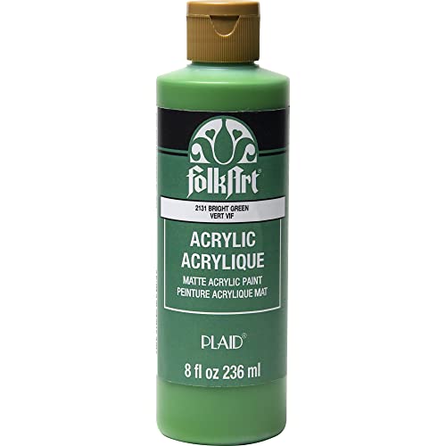 Image of FolkArt Matte Acrylic Craft Paint, 8 oz, Bright Green