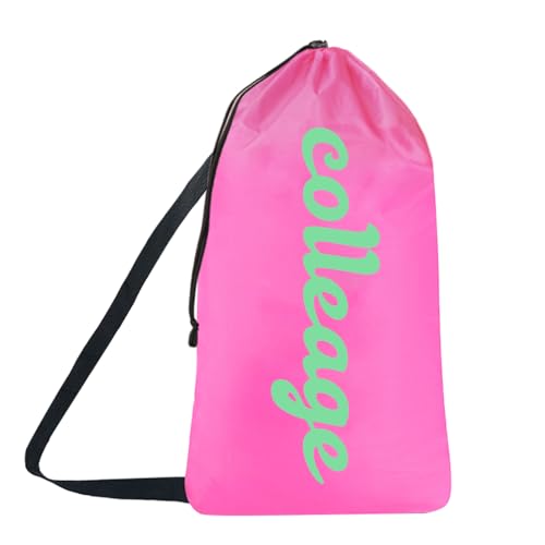 ArtCentury Large Travel Laundry Bag, Potable Heavy Duty Hot Pink Dirty Laundry Bag for College Student